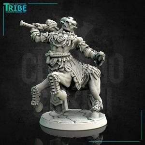 (0115) Male centaur warrior barbarian with hammer