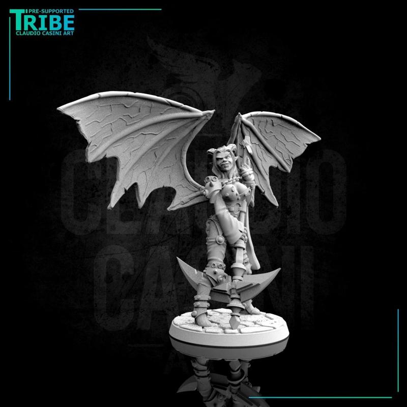 (0057) Female vampire succubus human elf tiefling warrior with scythe