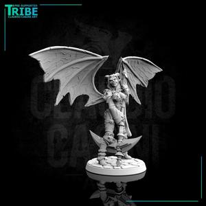 (0057) Female vampire succubus human elf tiefling warrior with scythe