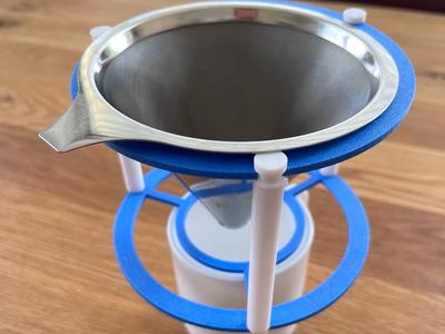 Space-saving adapter permanent filter cup
