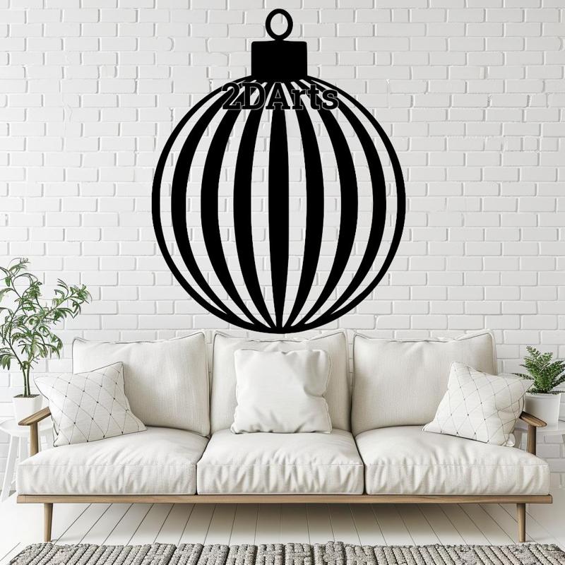 Christmas Tree Ball 2D Wall Art/Window Art - Digital STL & SVG Files for 3D Printing and Laser Cutti