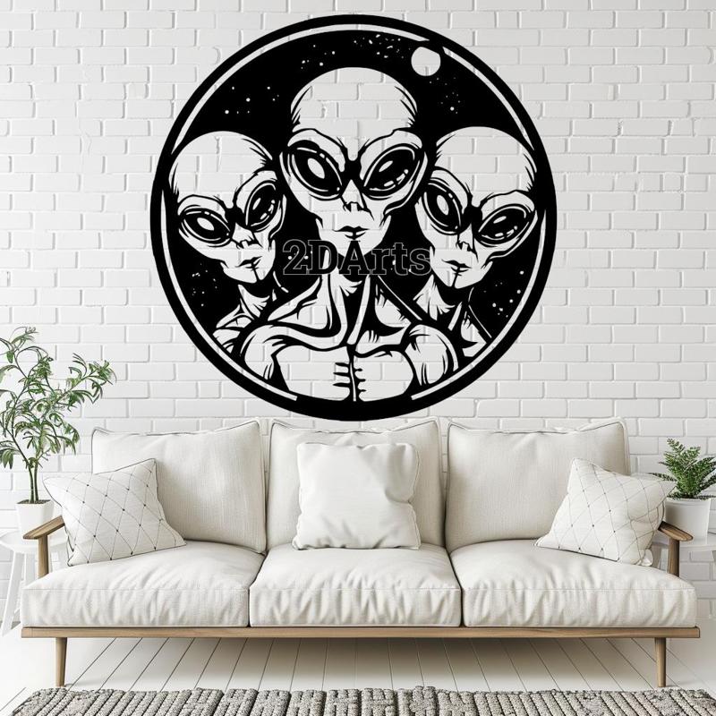 Aliens 2D Wall Art/Window Art - Digital STL & SVG Files for 3D Printing and Laser Cutting