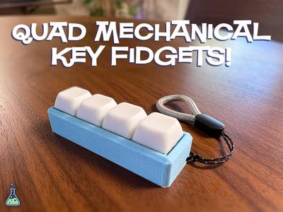 Quad Key Switch Fidget Lanyard