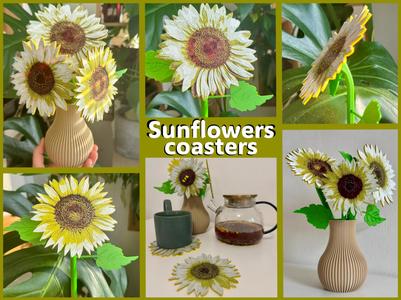 Magnetic Sunflower Coasters - Functional!