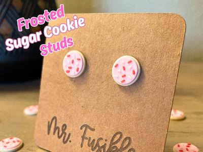 Valentines Frosted sugar cookie stud earrings