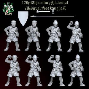 12th-13th century Historical Medieval Foot Knight A
