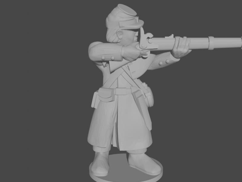 10-15mm American Civil War Infantry in Greatcoats Firing Pose 1 UA-45