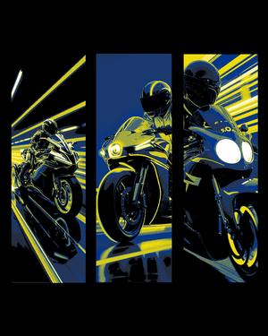 Motorcycle art at its finest - Neon Lights and Beautiful Lines - Set of Bookmarks