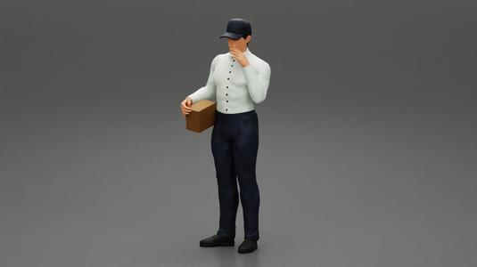 delivery man holding a box