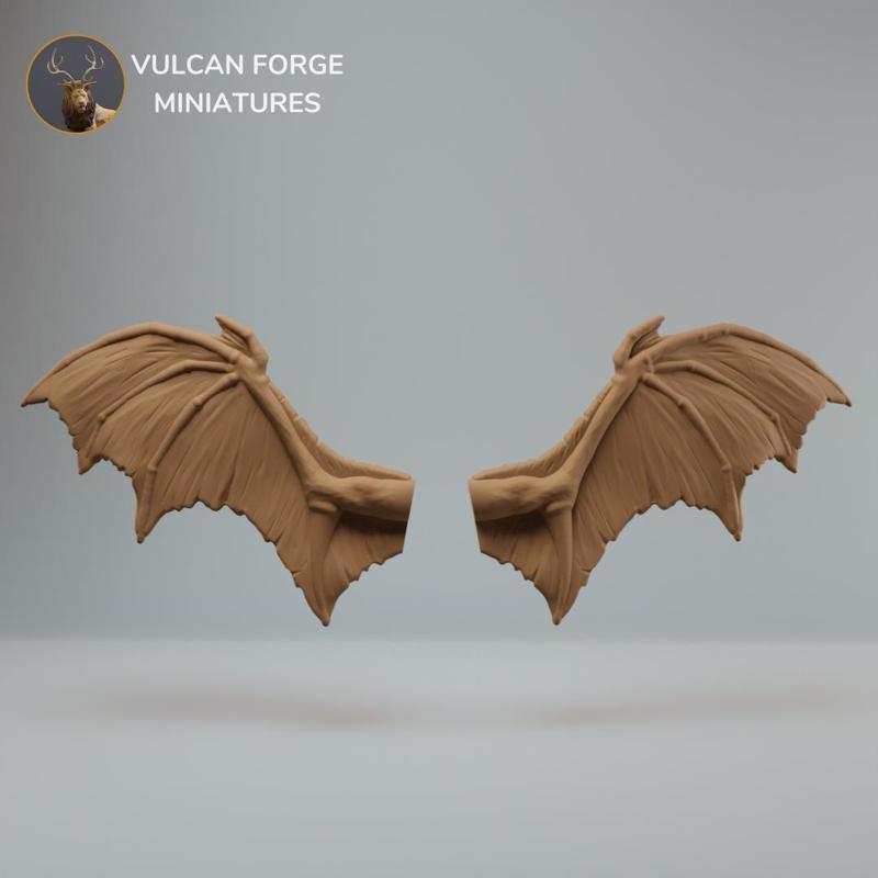 Bat or demon wings clipped,  unsupported