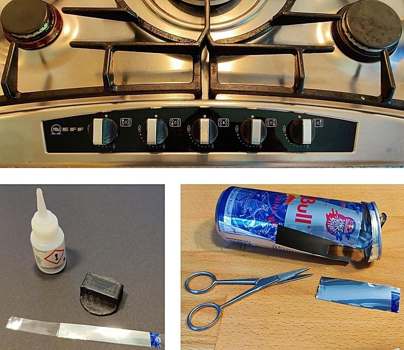 NEFF knob for gas stove aluminum look