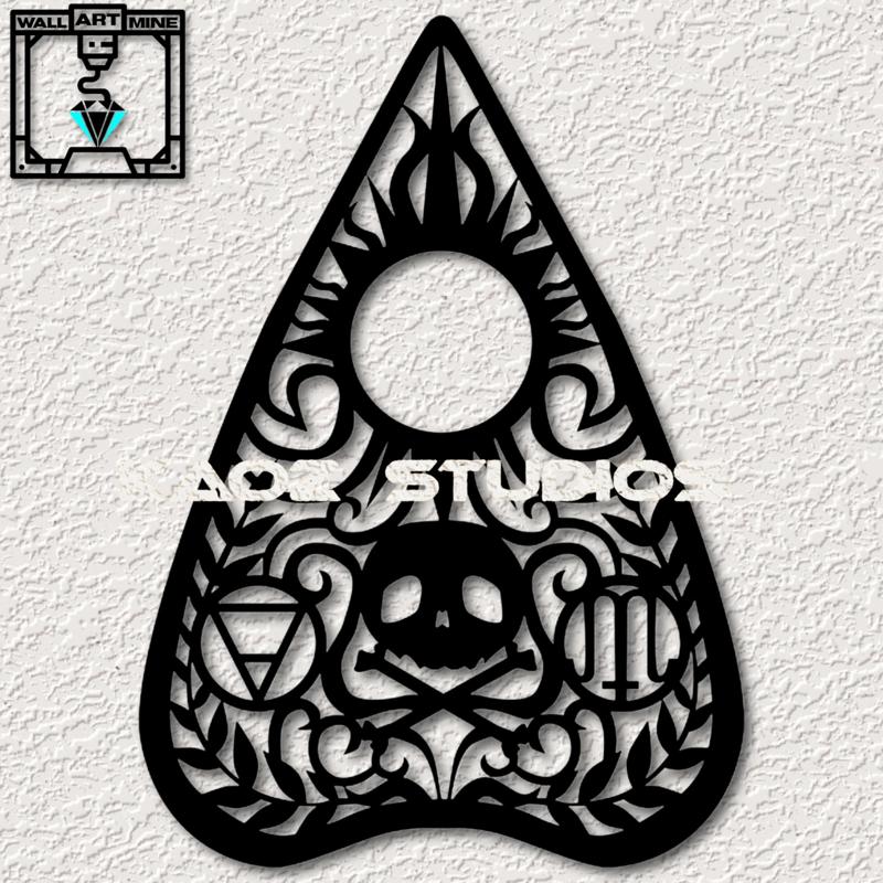 ouija planchet skull.stl ouija board wall decor dark arts