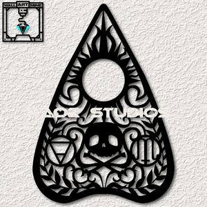 ouija planchet skull.stl ouija board wall decor dark arts