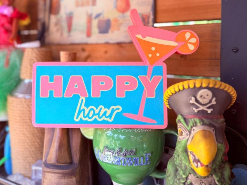 Tiki bar happy hour sign lightbox
