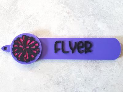 Customizable Cheer Base Flyer Keychain Bag Tag
