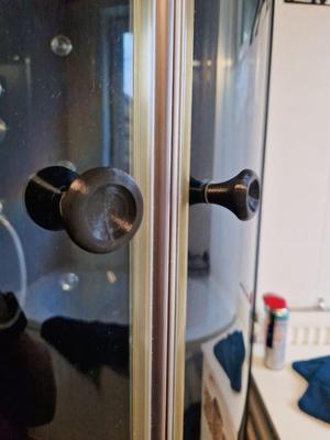 back-to-back sliding door handles