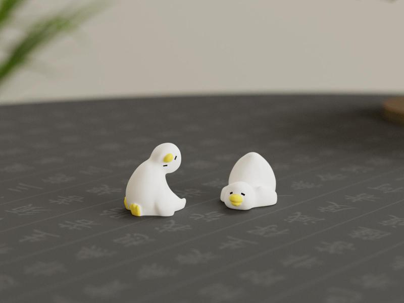 Two sleepy ducklings,easy quick to print,ornament