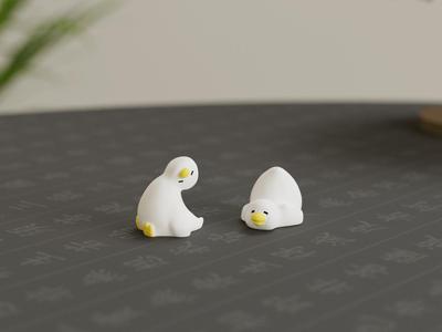 Two sleepy ducklings,easy quick to print,ornament