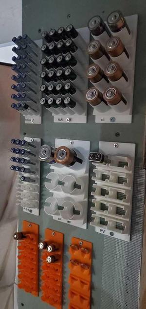 Battery Holder Wall Mount.  AAA; AA, C, D, 9V, LI123, CR2 3V, CR2032