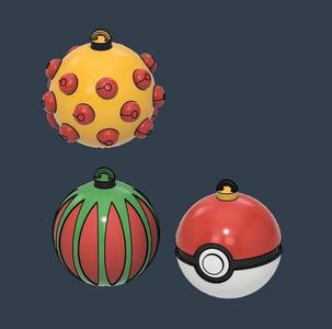Christmas tree ornaments + Pokeball