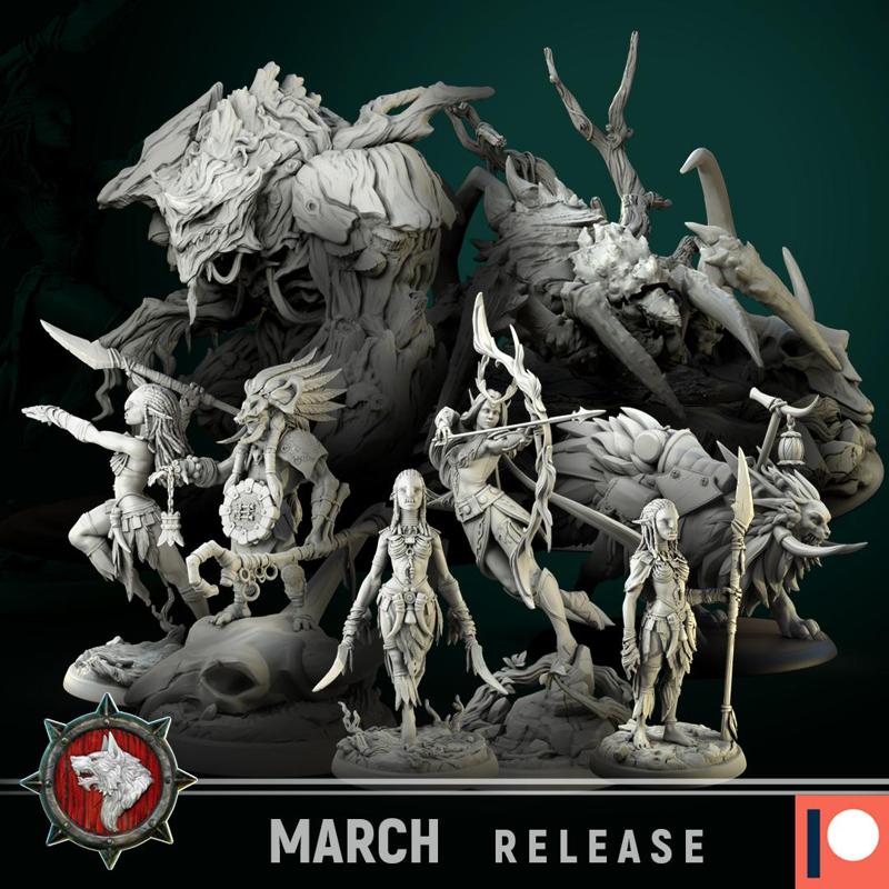 'Barren Raiders' March 2021 release 13 STL's miniatures pre-supported