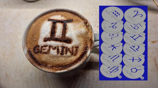 Zdobítka na kapučíno zvěrokruh (Cappuccino decoration Zodiac)