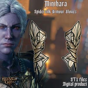 Fantasy Minthara Spidersilk Gloves Armor Baldurs Gate 3 STL