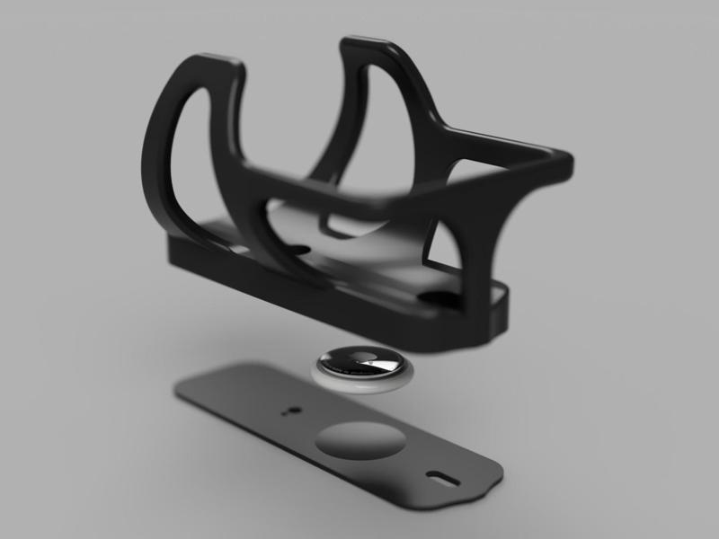 Bike bottle holder with a hidden slot for airtag