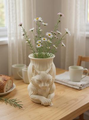 Guardian of the Morning – Lynx Flower Vase