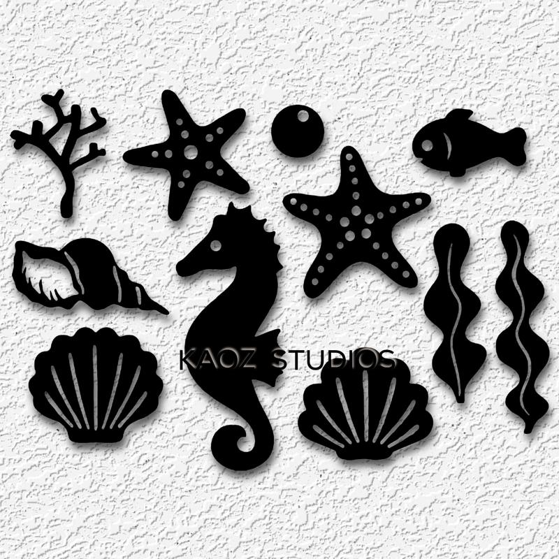 sea life pack of 11 wall art ocean animals wall decor beach house decoration