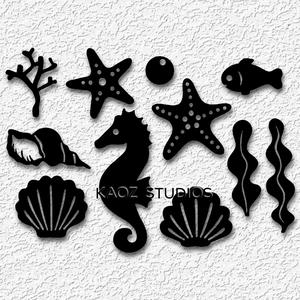 sea life pack of 11 wall art ocean animals wall decor beach house decoration