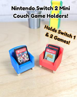 Cute Mini Nintendo Switch 2 Game Cartridge Holder Couch - All Switch Game Compatible