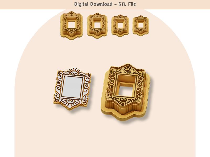 Abstract Frame Clay Cutter for Polymer Clay | Digital STL File | Clay Tools | 4 Sizes