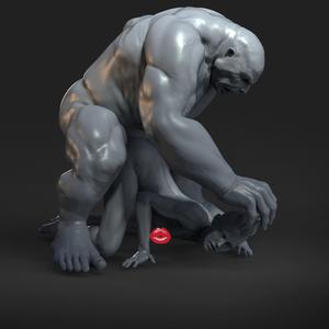 ATTACK OF THE OGRE - NSFW - EROTIC MINIATURE 75 MM SCALE