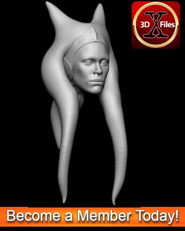 Ashoka Head Sculpt for action Figures - Star Wars 1/6 Scale - Hottoys 1:6 or Star Wars Black Series