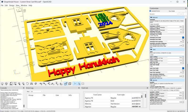 New Customisable - Gingerbread House - Xmas Card Kit