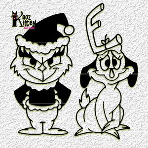 The Grinch Who Stole Christmas and Max Wall Art Dr Suess Fanart