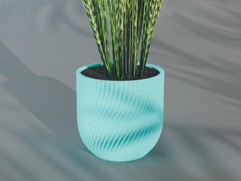Kaze Planter Pot, Scalloped Reverse Bezier | Small, Medium, Large | Self Watering and Drip Tray 