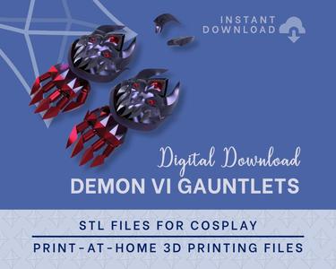 VI Demon Skin Gauntlets STL FILES [League of Legends] Cosplay Prop | 3D Print Files | Instant Downlo