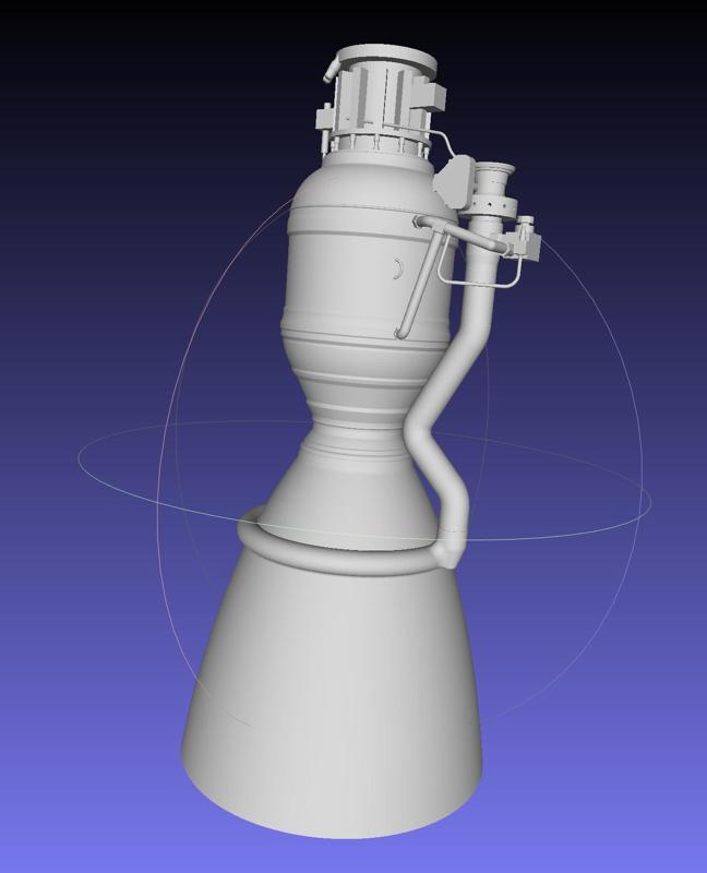 Space-X Merlin 1D Rocket Engine Printable Desk Model
