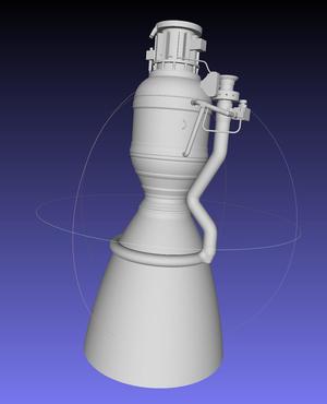 Space-X Merlin 1D Rocket Engine Printable Desk Model