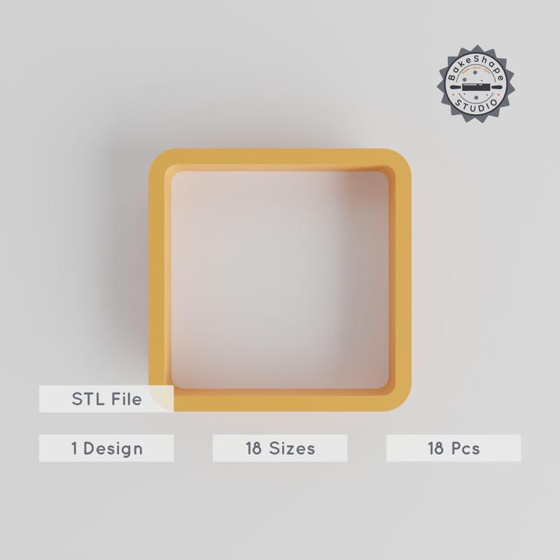 Square Shape Cutter Set, 18-Piece Geometric Box & Frame, 18 Sizes 0.75"-5.00" Cookie & Fondant Mold PRODUCT_109