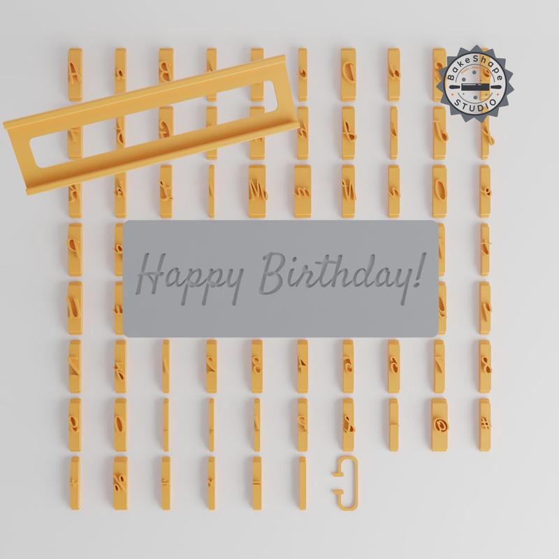 Satisfy Font Tile Set, 1/2" Size, 80 Pieces, Perfect for Clay, Cookies & Fondant PRODUCT_2825