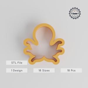 Octopus Shape Cutter Set, 18 Sizes for Cookies, Fondant & Clay, Ocean Creature Design, Marine Animal Decoration Tool PRODUCT_2724