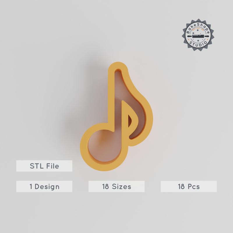 Music Note Shape Cutter Set, 18 Sizes for Cookies, Fondant & Clay, Melody & Harmony Design PRODUCT_1231