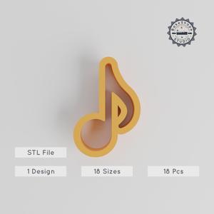 Music Note Shape Cutter Set, 18 Sizes for Cookies, Fondant & Clay, Melody & Harmony Design PRODUCT_1231