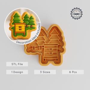Apiary Farm Honey Cookie Cutter & Stamp Set, Bee Farm, Honeycomb, Beehive, S/M/L, 6-Piece Bundle PRODUCT_331