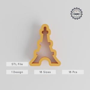 Eiffel Tower Shape Cutter Set, 18 Sizes for Cookies, Fondant & Clay, Parisian Landmark, French Icon Design PRODUCT_112