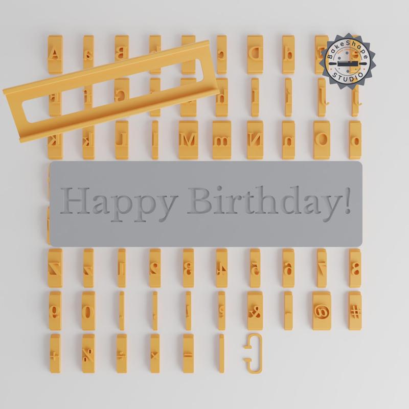 Libre Baskerville Bold Font Tile Set, 1/2" Size, 80 Pieces, Perfect for Clay, Cookies & Fondant PRODUCT_2810