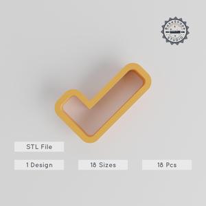 Check Symbol Shape Cutter Set, 18 Pieces, Sizes 0.75"-5" for Cookies, Fondant, Clay PRODUCT_102